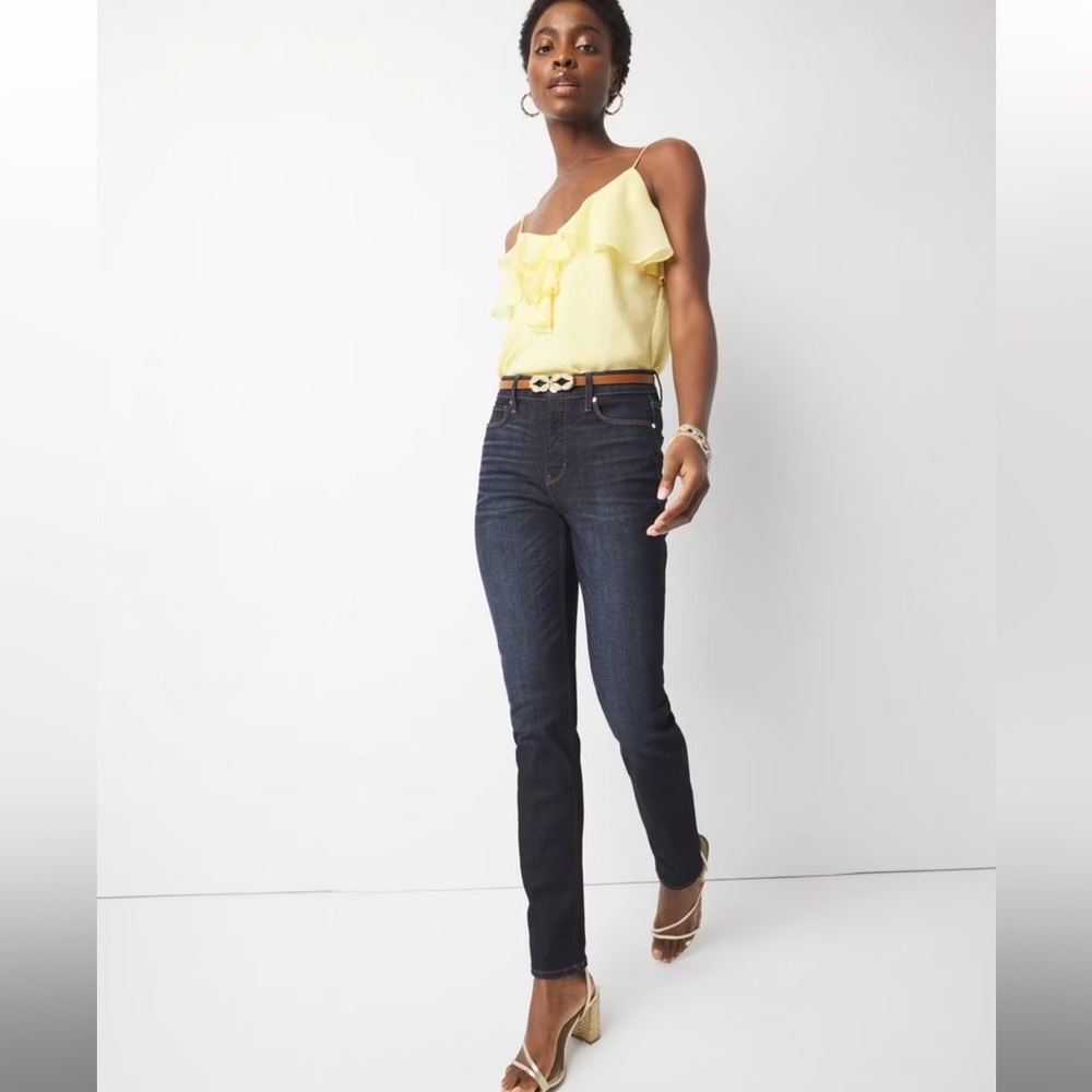 White House Black Market High-Rise Slim Sculpt Jeans – Dark Wash | Size 2